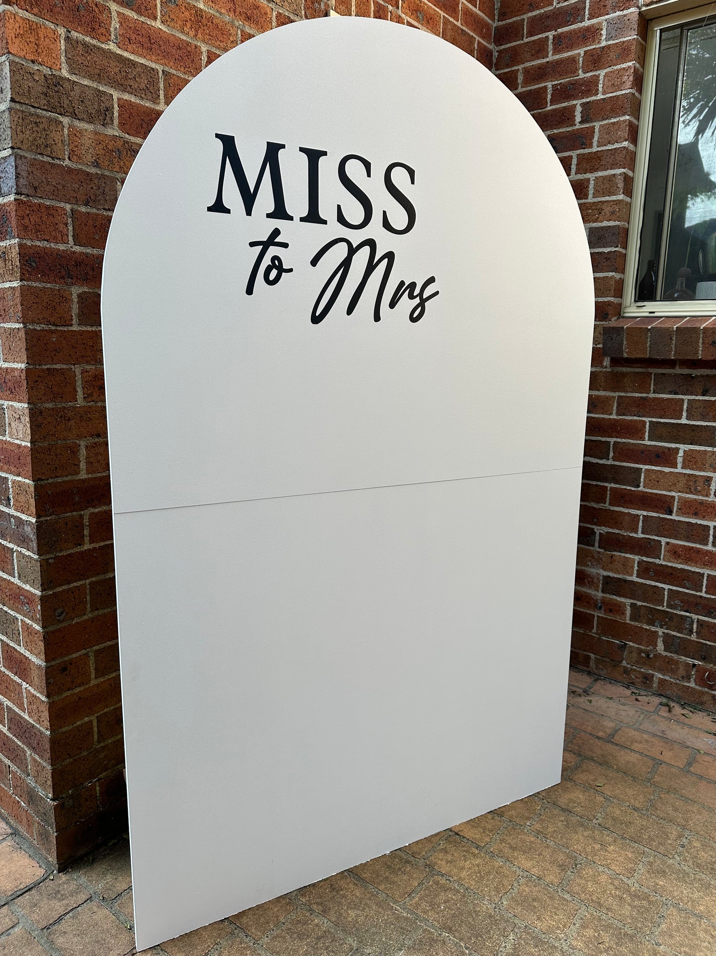 FOR HIRE - “Miss to Mrs” White Backdrop Event Board – Large