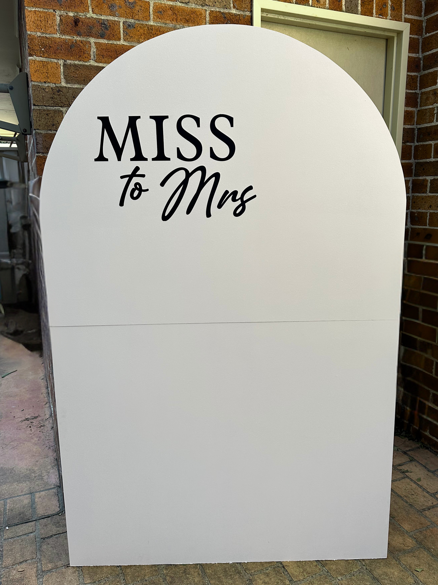 FOR HIRE - “Miss to Mrs” White Backdrop Event Board – Large