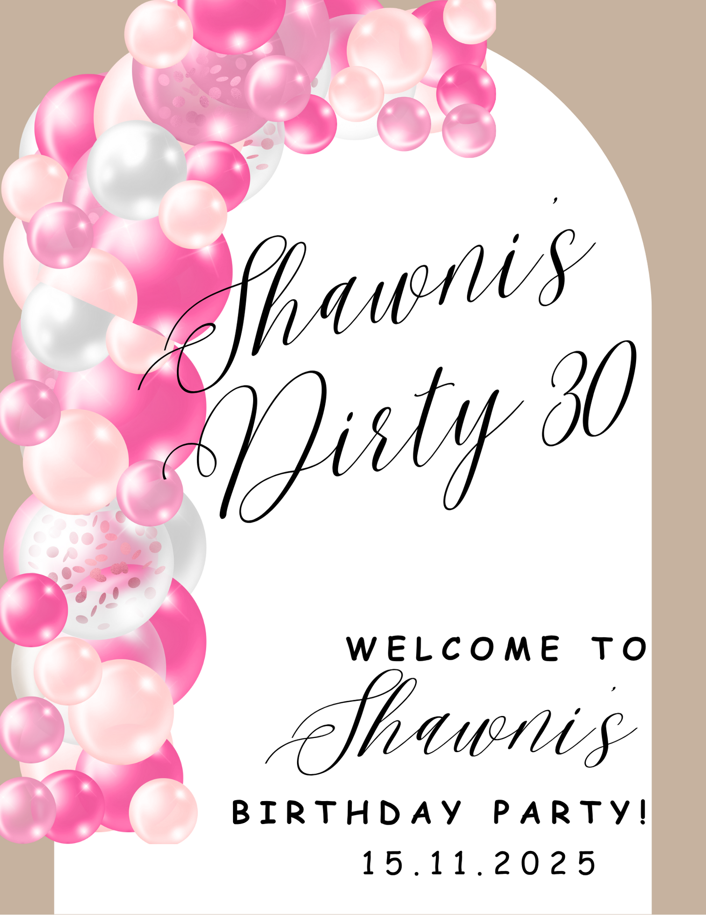 FOR HIRE - Personalised Welcome Board