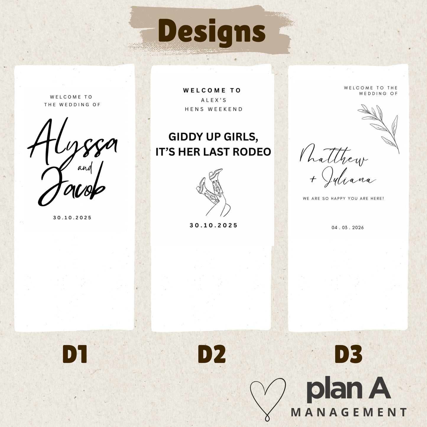 Personalised Fabric Welcome Sign – Custom Event Banner with Ribbon