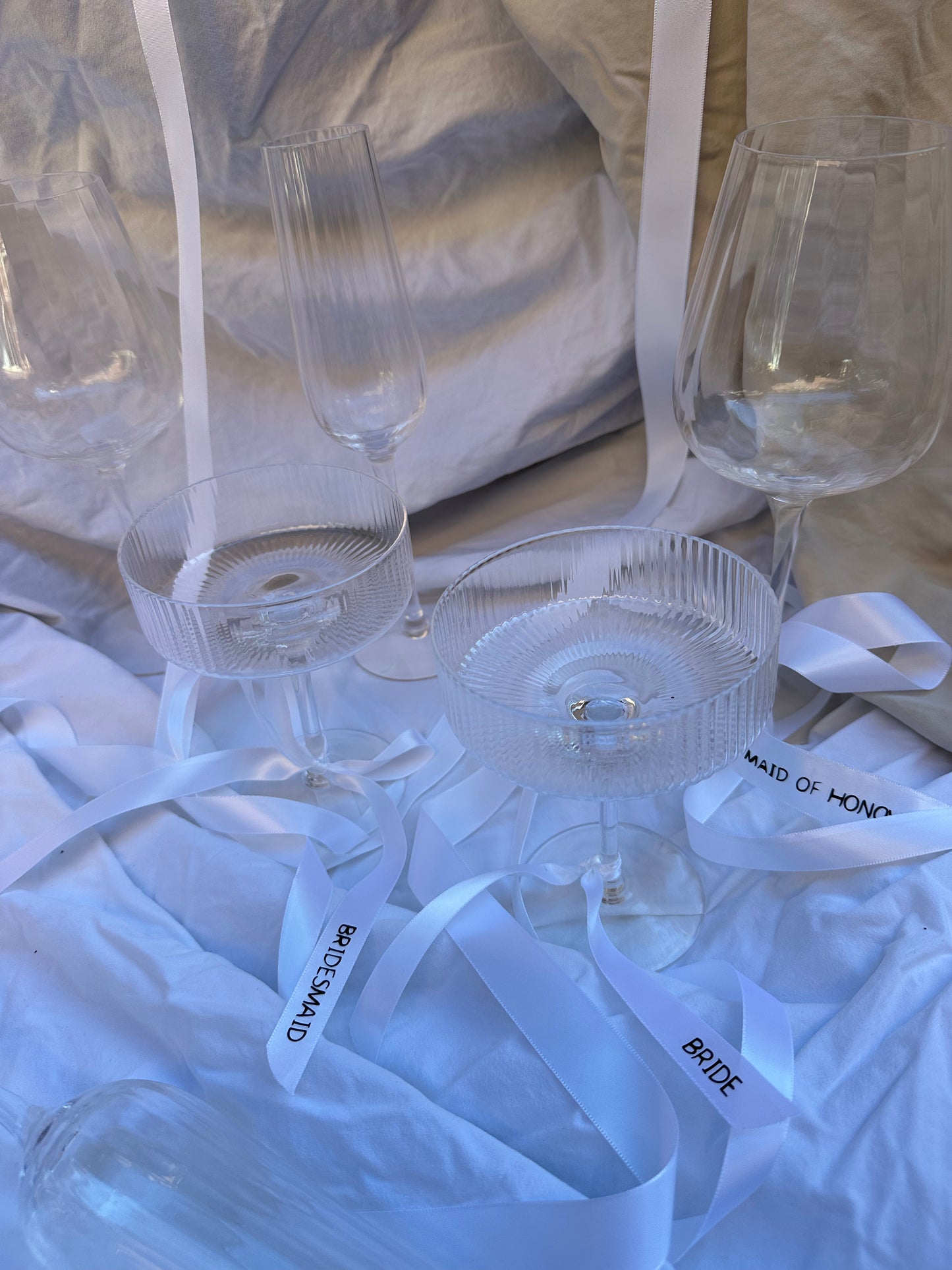Personalised 15cm Long Ribbon for Glassware – Custom Colour & Font