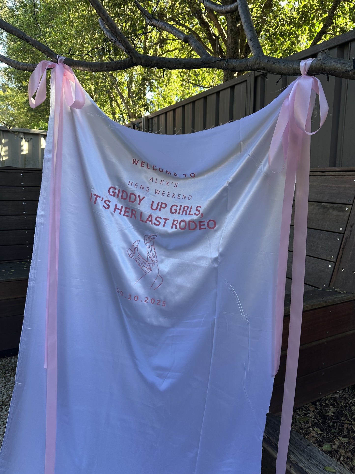 Personalised Fabric Welcome Sign – Custom Event Banner with Ribbon