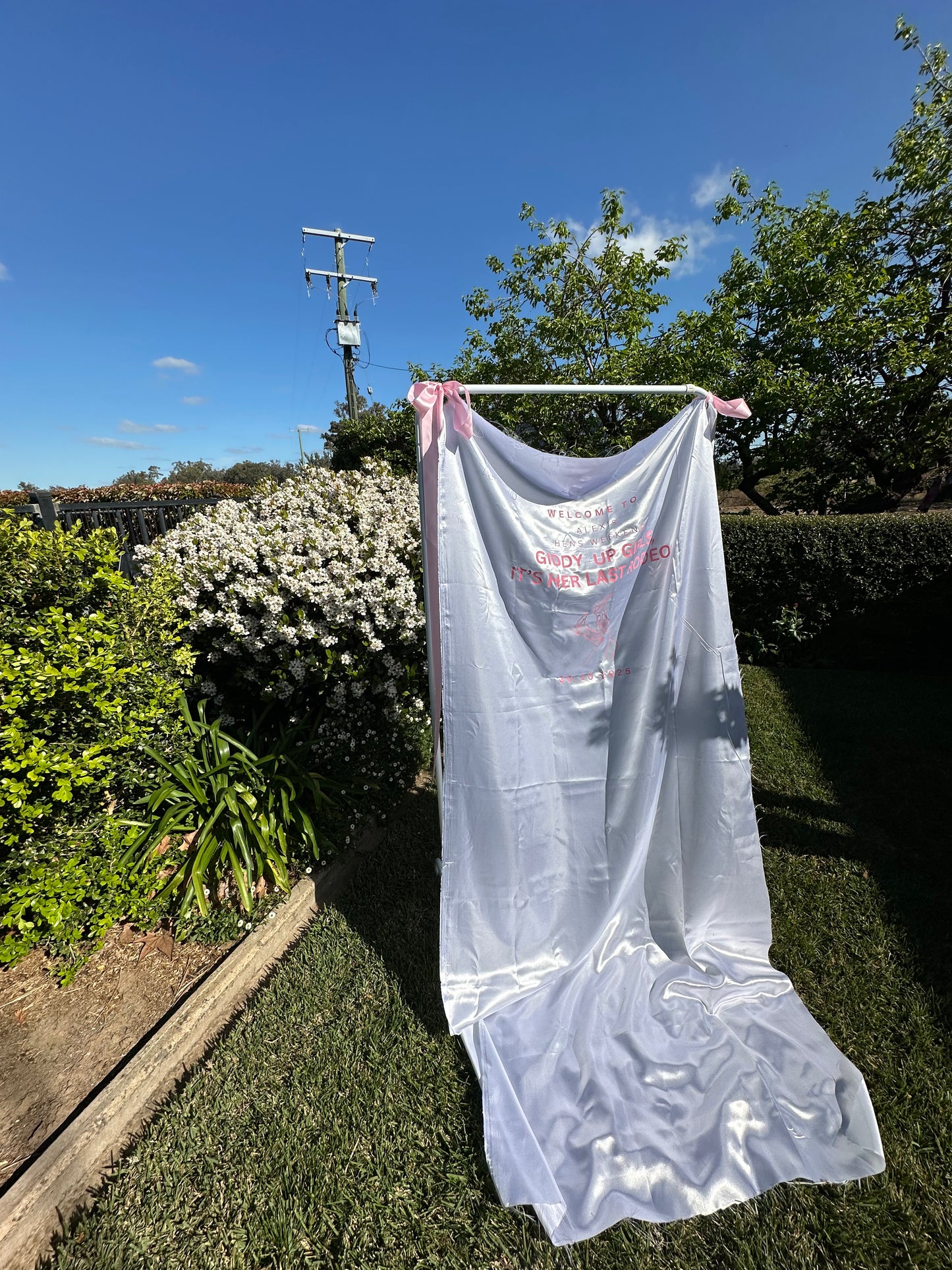 Personalised Fabric Welcome Sign – Custom Event Banner with Ribbon