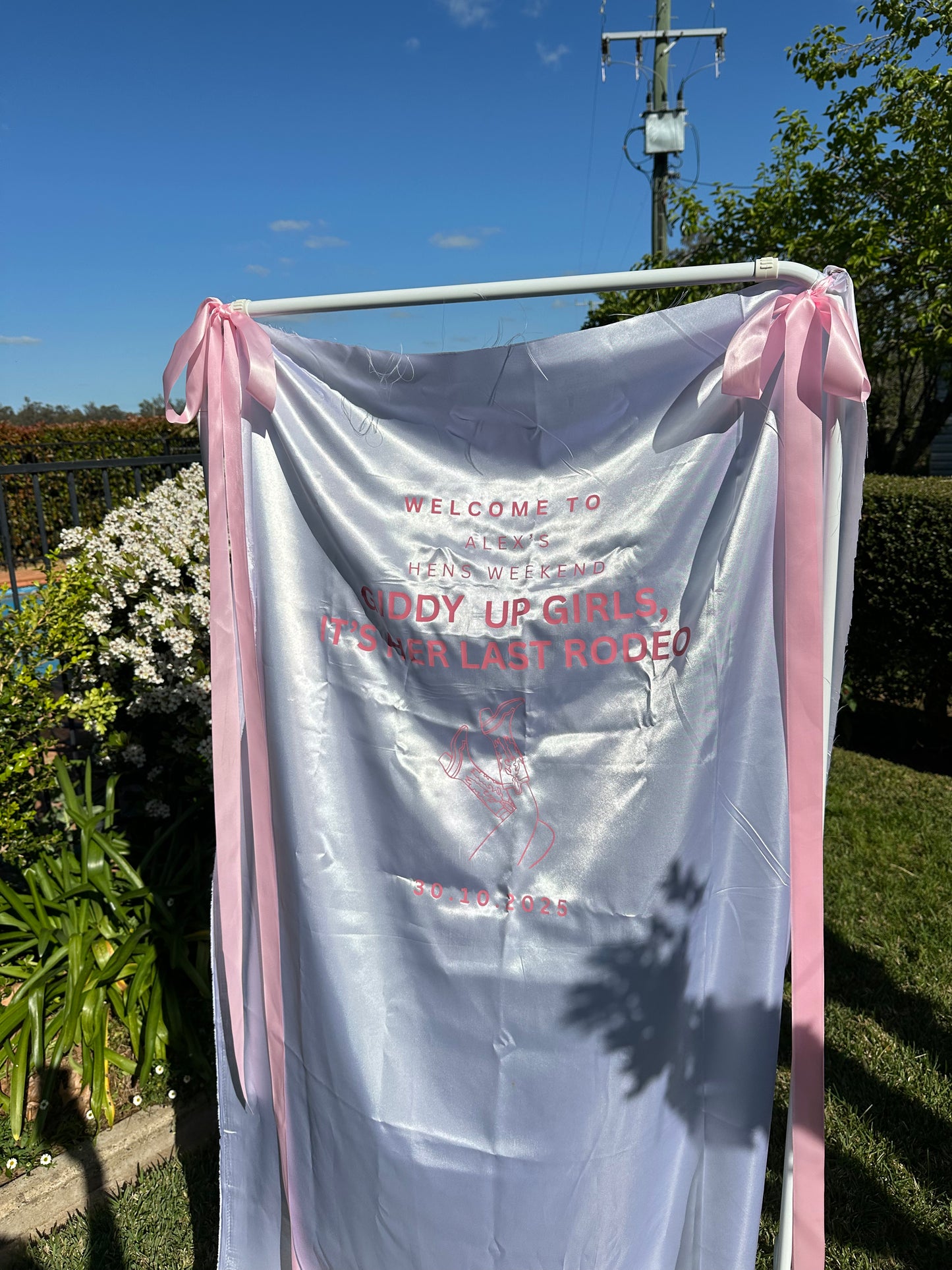 Personalised Fabric Welcome Sign – Custom Event Banner with Ribbon